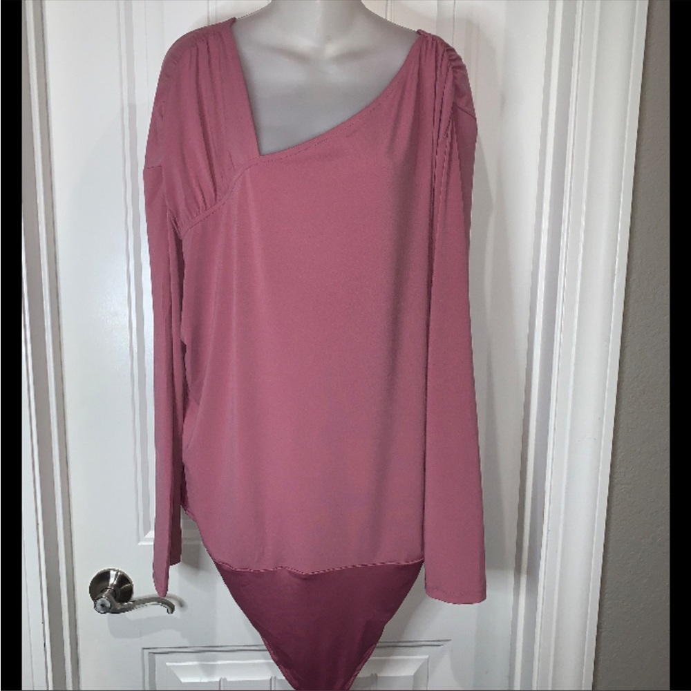 Nina Parker Plus Size Heather Rose Colored Bodysuit NWT